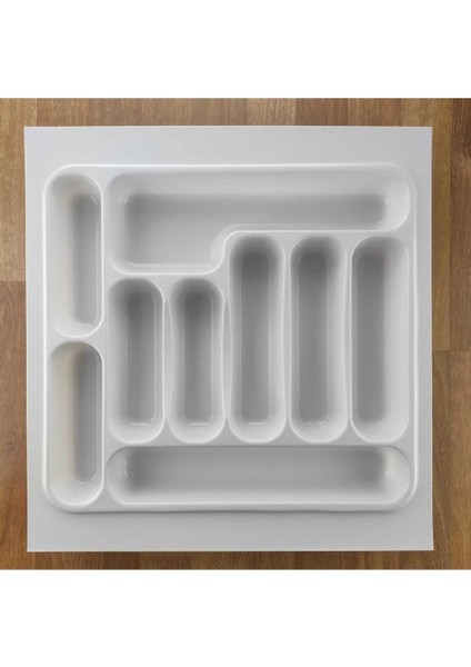 Beyaz ve Kahverengi Cekmece Içi Kasıklık, Ayarlanabilir ve Şık Tasarım.