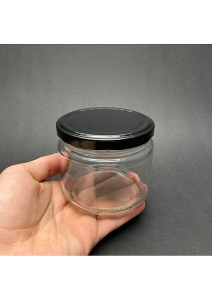 10 Adet 330 cc Cam Kavanoz, Siyah Kapaklı, Şık ve Şeffaf Tasarım fiyatları