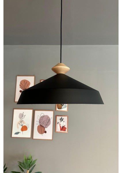 Şık Siyah Ahşap Topaç Sarkıt Avize, Restoran ve Kafe Için Modern Tasarım fırsatları