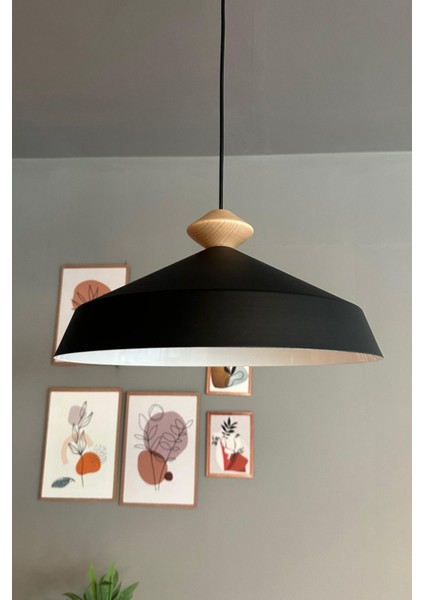 Şık Siyah Ahşap Topaç Sarkıt Avize, Restoran ve Kafe Için Modern Tasarım indirimleri