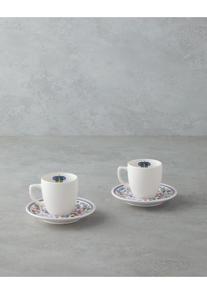 Mavi Butterfly Seramik 4 Parça Kahve Fincan Takımı, 110 Ml, 2 Kişilik fiyatları