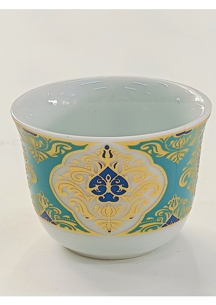 Yeşil Desenli Yaldızlı Porselen 6'lı Kulpsuz Fincan Takımı indirimleri