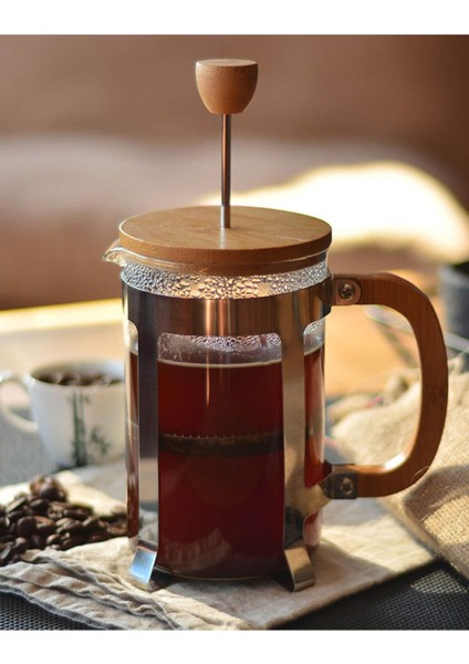 B2486 Ginza 350 ml French Press Beyaz Şık ve Kullanışlı Kahve Demleme Aracı