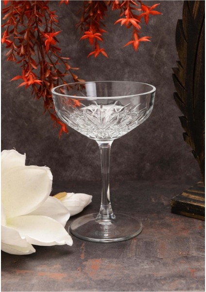 Şık 4'lü Ayaklı Kadeh Seti 255 cc Beyaz