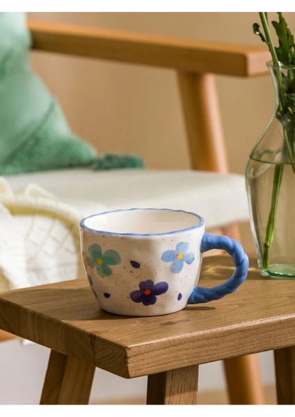 Renkli Çiçek Desenli Seramik Kupa 460 Ml, Şık ve Kullanışlı Tasarım