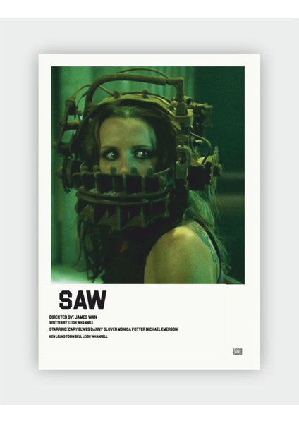 Çok Renkli Saw Film Bilgi Kartı Duvar Posteri, Dekoratif ve Eğlenceli Tasarım