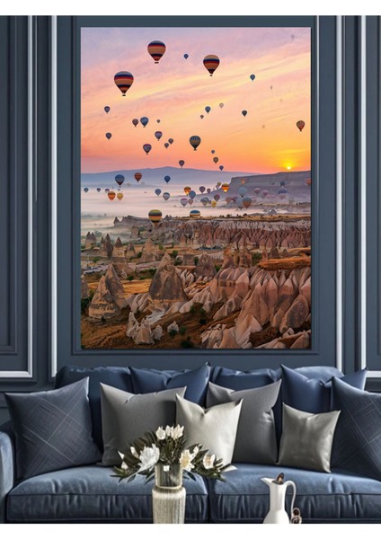 Renkli Balonlar ve Kapadokya Manzaralı Dekoratif Kanvas ve Ahşap Tablo indirimleri