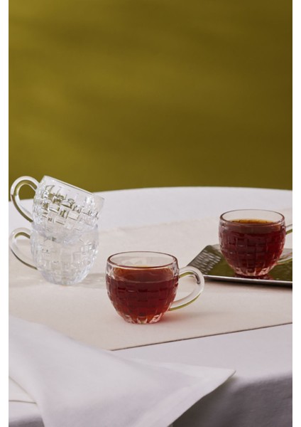 4 Kişilik Şeffaf Cam Çay Fincanı Takımı, 180 Ml, Şık ve Kullanışlı Set