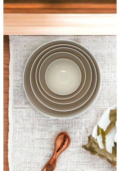 Bej Renkli Yuvarlak Kase 5'li Set, Şık ve Kullanışlı Mutfak Gereçleri