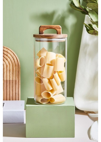 20 cm Kapaklı Temiz Cam Kavanoz, Saklama ve Saklama Için Ideal, Beyaz Renkli.