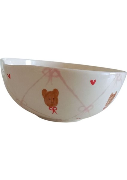 El Yapımı Ayıcık Desenli Seramik Matcha Kasesi, Şık ve Renkli Tasarım fırsatları