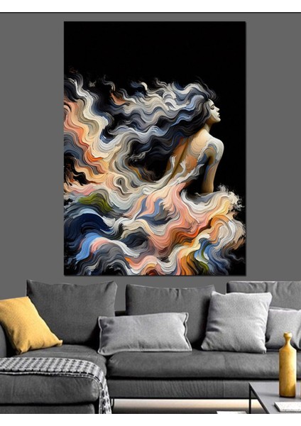 Rüzgarda Dans Dekoratif Kanvas ve Mdf Ahşap Tablo, Canlı Renkler fiyatları