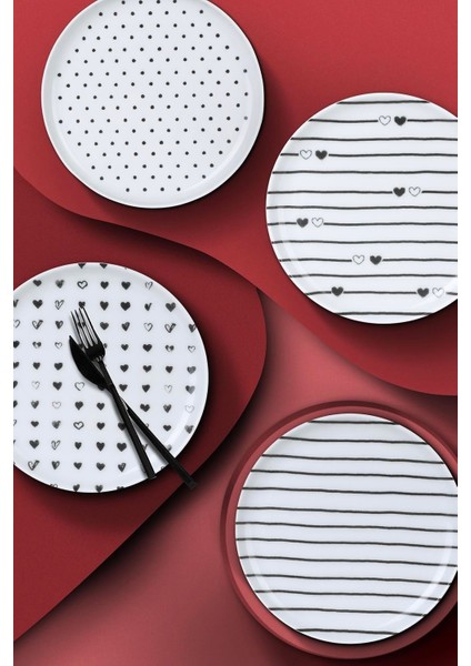 Renkli 4 Parça 19 cm Tabak Seti, Şık ve Kullanışlı Mutfak Dekoru