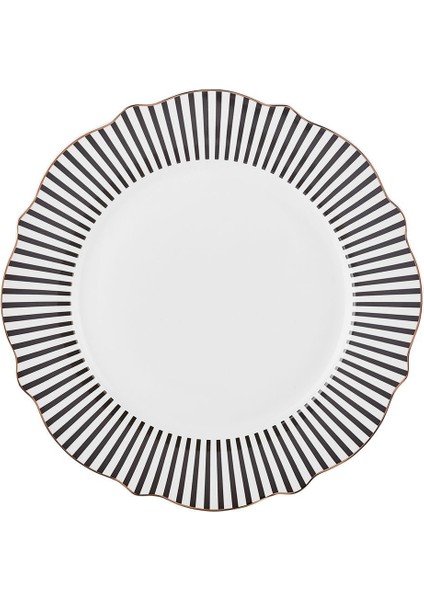 Ince Çizgili Siyah Servis Tabağı 27CM, Şık ve Zarif Tasarım