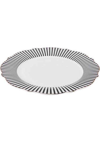 Ince Çizgili Siyah Servis Tabağı 27CM, Şık ve Zarif Tasarım fiyatları