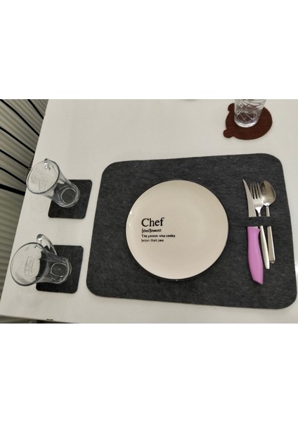 Füme Gri Masa Altlıkları ve Amerikan Servisi, Şık ve Kullanışlı Tasarım.