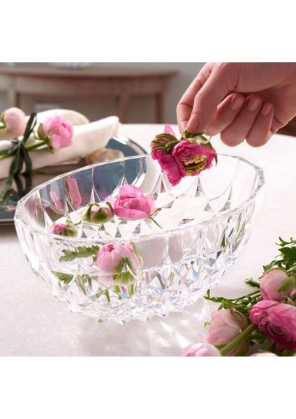 Lavinia Kristal Cam Kase 24 Cm, Şeffaf ve Şık Tasarım