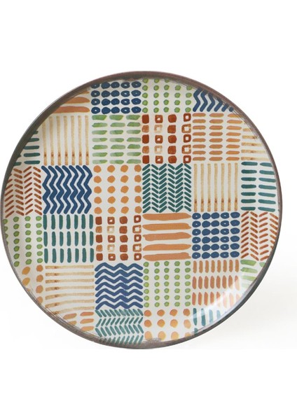 Renkli Hitit Pasta Tabağı Seti 20 Cm, 4 Adet, Şık ve Zarif Tasarım