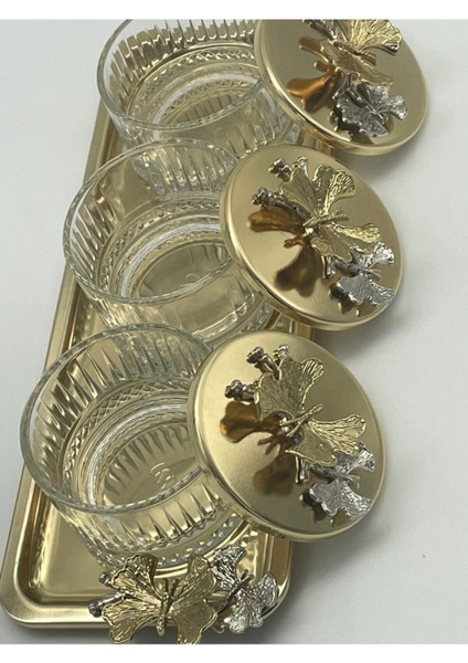 3'lü Cam Kase Seti, Sunum ve Baharatlık Için Şık Dikdörtgen Tepsili modelleri