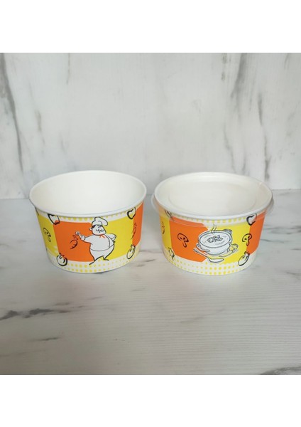 16 Oz Şeffaf Kapaklı Karton Çorba ve Aşure Kasesi 100 Adet, Çok Renkli modelleri