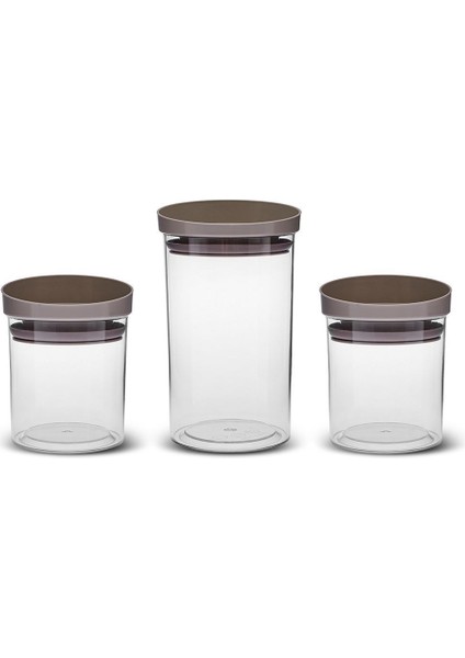 3'lü Silikon Kapaklı Beyaz Saklama Kabı Seti