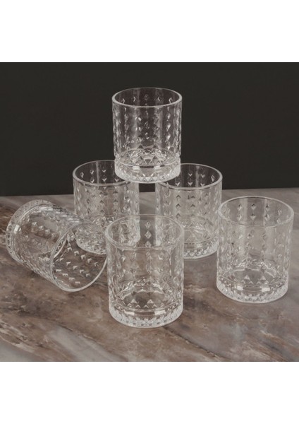 Turuncu 6'lı Cam Su Bardağı Seti, Şık ve Dayanıklı Tasarım