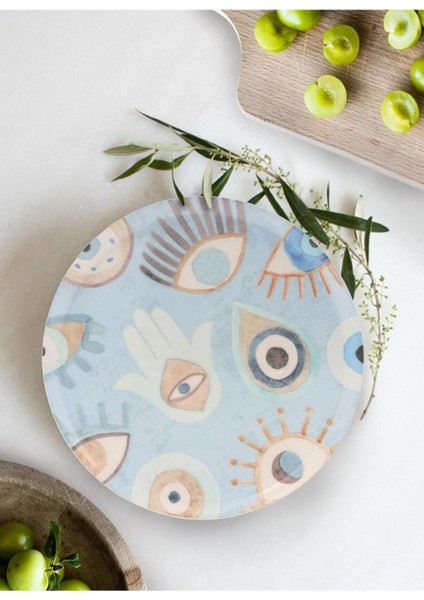 Çok Renkli 30 cm Amulet Servis Tabağı, Şık ve Zarif Tasarım modelleri