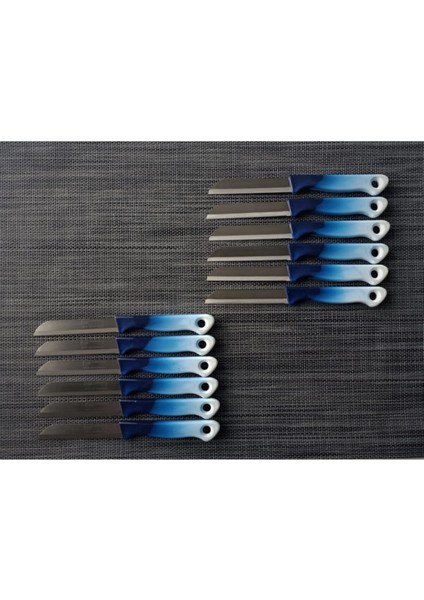 Ebruli Renkli 10'lu Meyve ve Sebze Bıçağı Seti