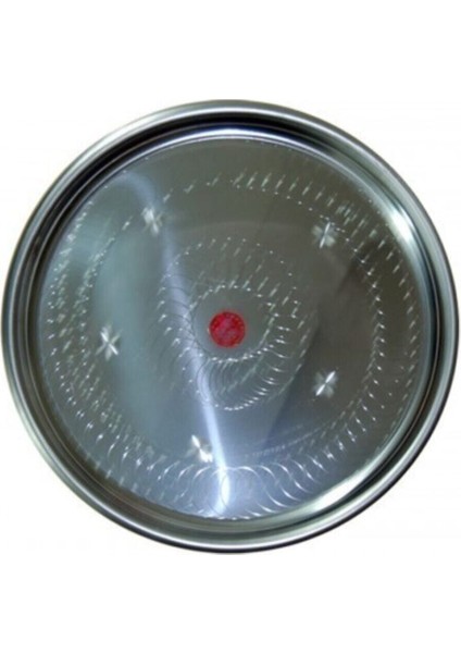 Krom Paslanmaz Tepsi, Sini 14 No, 72 cm Çap, Dayanıklı ve Şık Tasarım