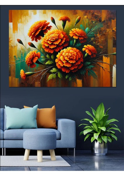 Canlı Renkli Çiçek Temalı Dekoratif Kanvas ve Ahşap Tablo indirimleri