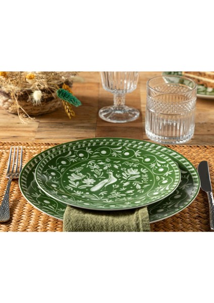 20 cm Yeşil Porselen Pasta Tabağı, Şık ve Dayanıklı, Evinize Renk Katın fiyatları