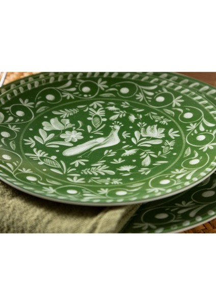 20 cm Yeşil Porselen Pasta Tabağı, Şık ve Dayanıklı, Evinize Renk Katın modelleri