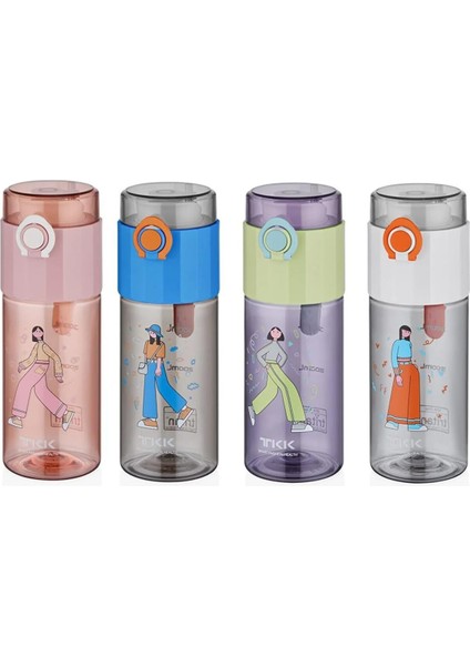 Pembe 500ML Kilitli Kapaklı Desenli Tritan Matara, Şık ve Sağlıklı Içim Keyfi modelleri