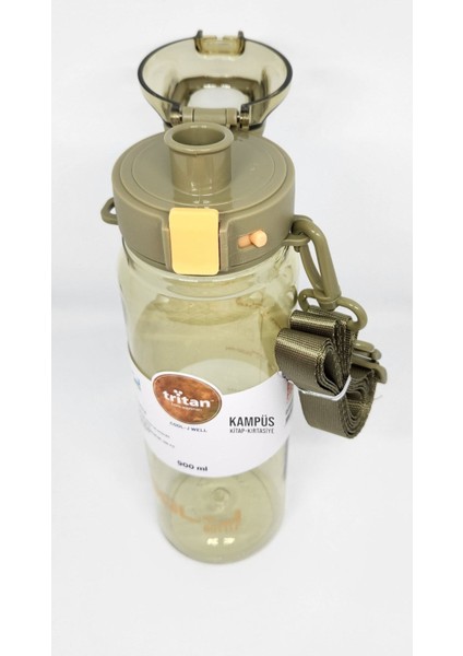 900ML Yeşil Askılı Kilitli Tritan Matara, Dayanıklı ve Şık Tasarım