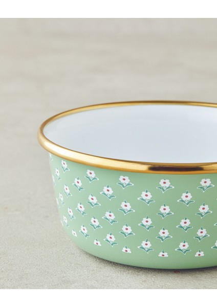 12 cm Yeşil ve Bordo Çiçekli Emaye Kase, Şık ve Zarif Tasarım modelleri