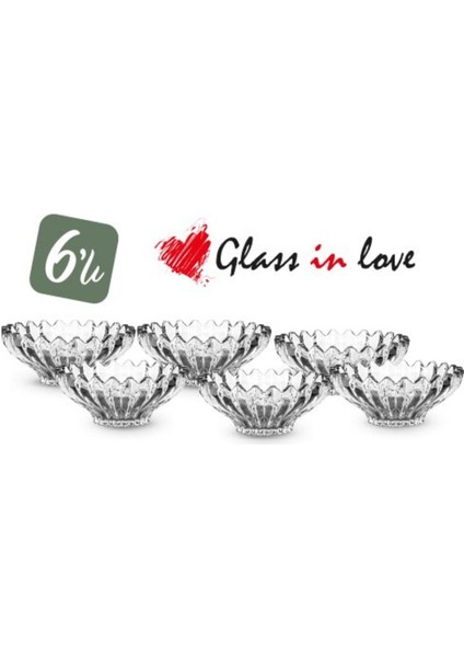 Turuncu Cam Kase Seti, Şık ve Dayanıklı, 6'lı Paket