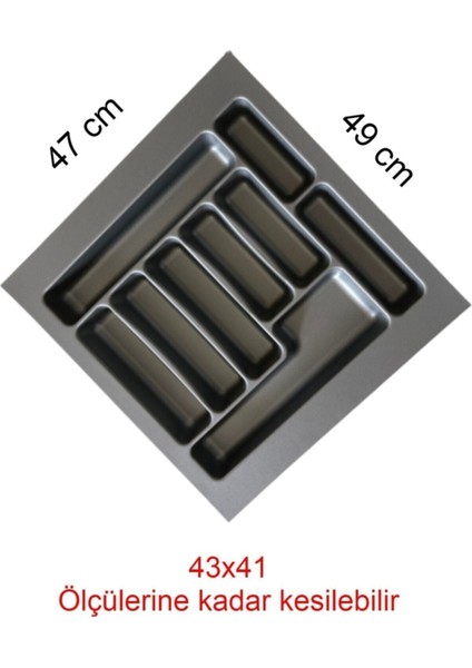 Gri Renk Çekmece Içi Düzenleyici, Ayarlanabilir ve Pratik Saklama Çözümü