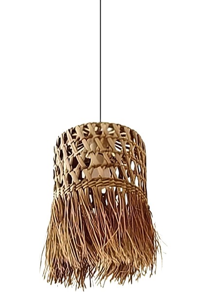 El Yapımı Doğal Hasır Avize, Şık ve Özgün Tasarım, Sıcak Atmosfer Sağlar fiyatları