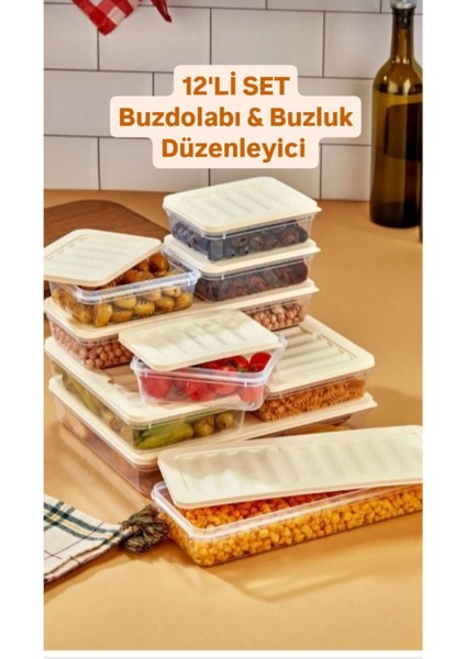 Gri Buzluk ve Buzdolabı Saklama Kabı, Düzenleyici, Pratik ve Şık Tasarım
