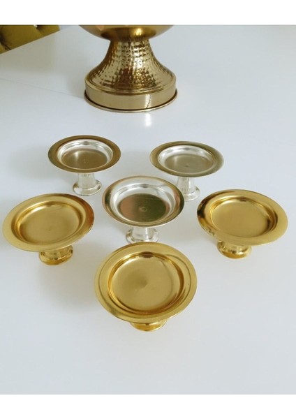Çift Renkli 6’lı Gold ve Gümüş Makaronluk ve Lokumluk Seti fırsatları