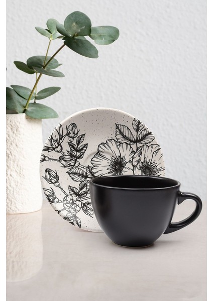 Siyah 2'li Çay ve Kahve Fincanı Takımı, Şıklık ve Zarafet Sunar. fiyatları