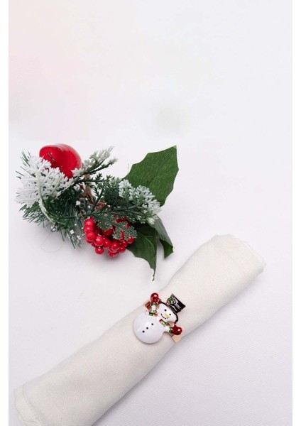 Renkli Yılbaşı Snowman Peçete Yüzüğü, 2'li Set, Neşe ve Şıklık Katar