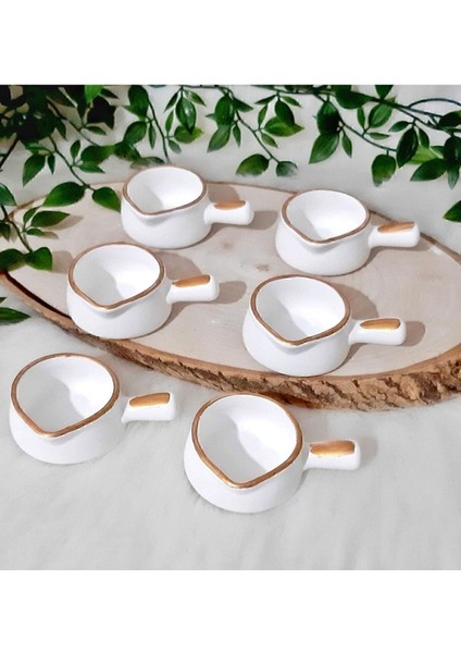 Beyaz 6'lı Kahve Yanına Özel Tasarımlı Sunumluklar