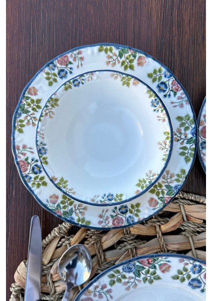 6 Kişilik 14 cm Pembe Çiçek Desenli Özel Tasarım Porselen Çorba Kasesi Seti modelleri