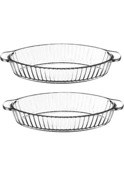 2'li Beyaz Kulplu Fırın Tepsisi Seti, Dayanıklı ve Şık Tasarım