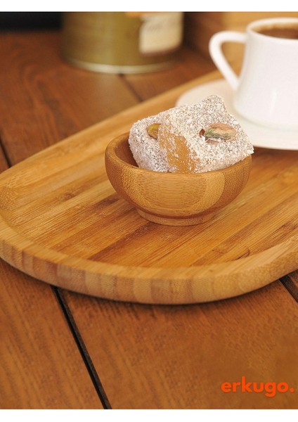 6 Adet Bambu Sunum Kasesi, Çerezlik, Servis ve Sosluk Seti, Kahverengi modelleri