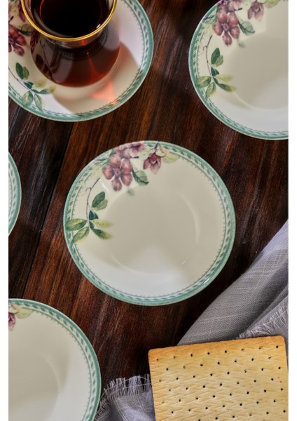 6 Adet Desenli Porselen Çay Tabağı - Mor, Şık ve Zarif Tasarım modelleri