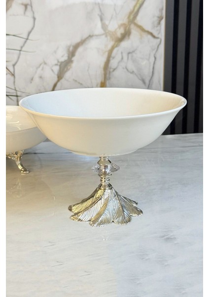 Şık Metal Ayaklı Porselen Kase ve Sunumluk, Meyve ve Salata Için Ideal fiyatları