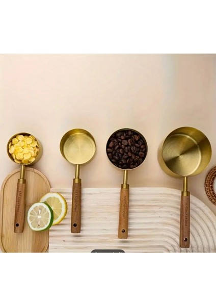 4'lü Ahşap Saplı Ölçü Kaşığı Seti, Şık ve Kullanışlı Ev Gereçleri fiyatları