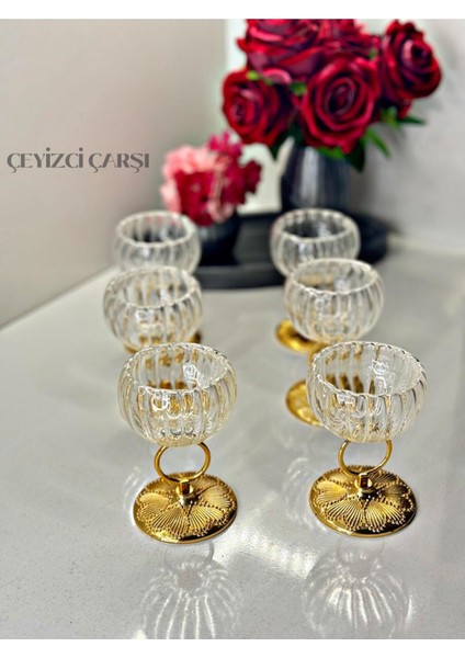 Turuncu Metal 6'lı Ayaklı Lokum ve Sosluk Seti, Şık Sunum Için Mükemmel indirimleri